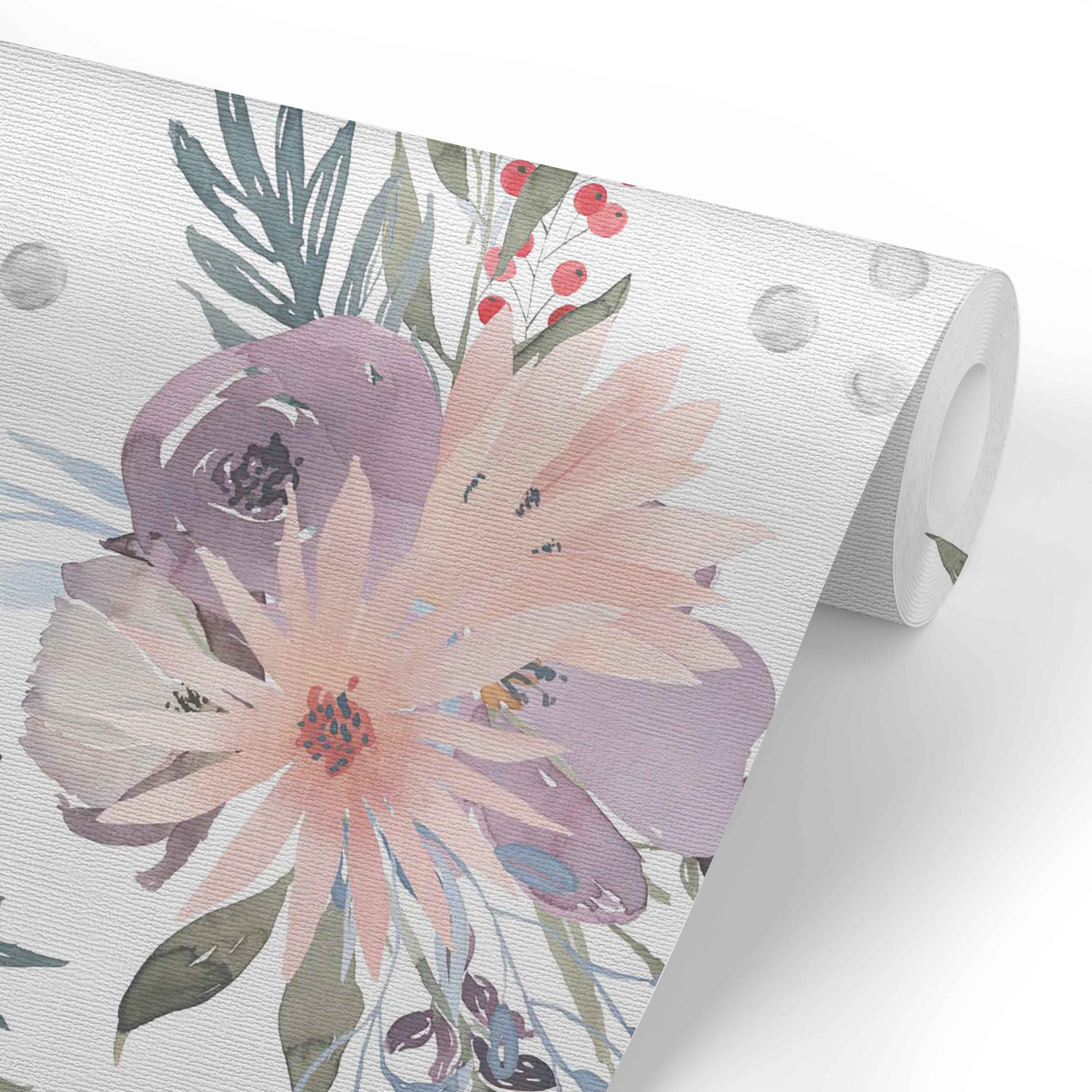  Rowan's Dusty Purple Floral Removable Wallpaper、mySite、layawaytickets