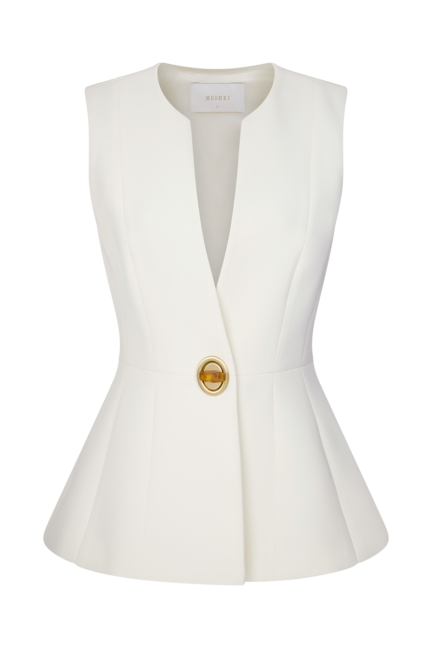 Angelie Suiting Vest Top - Ivory、mySite、solidvoid