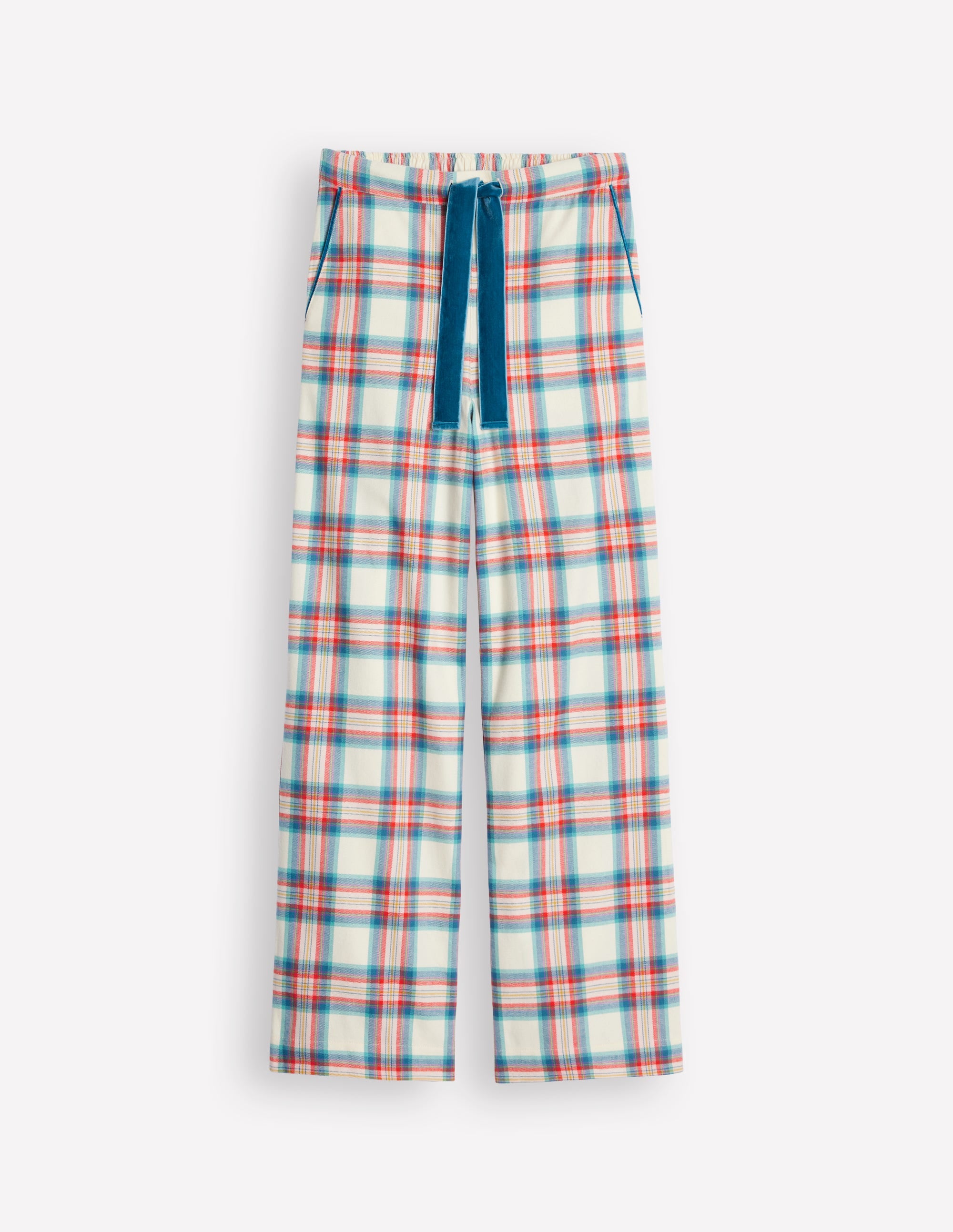  Brushed Cotton Pajama Pants-Eggnog & Orange Check、mySite、ashleygrahame