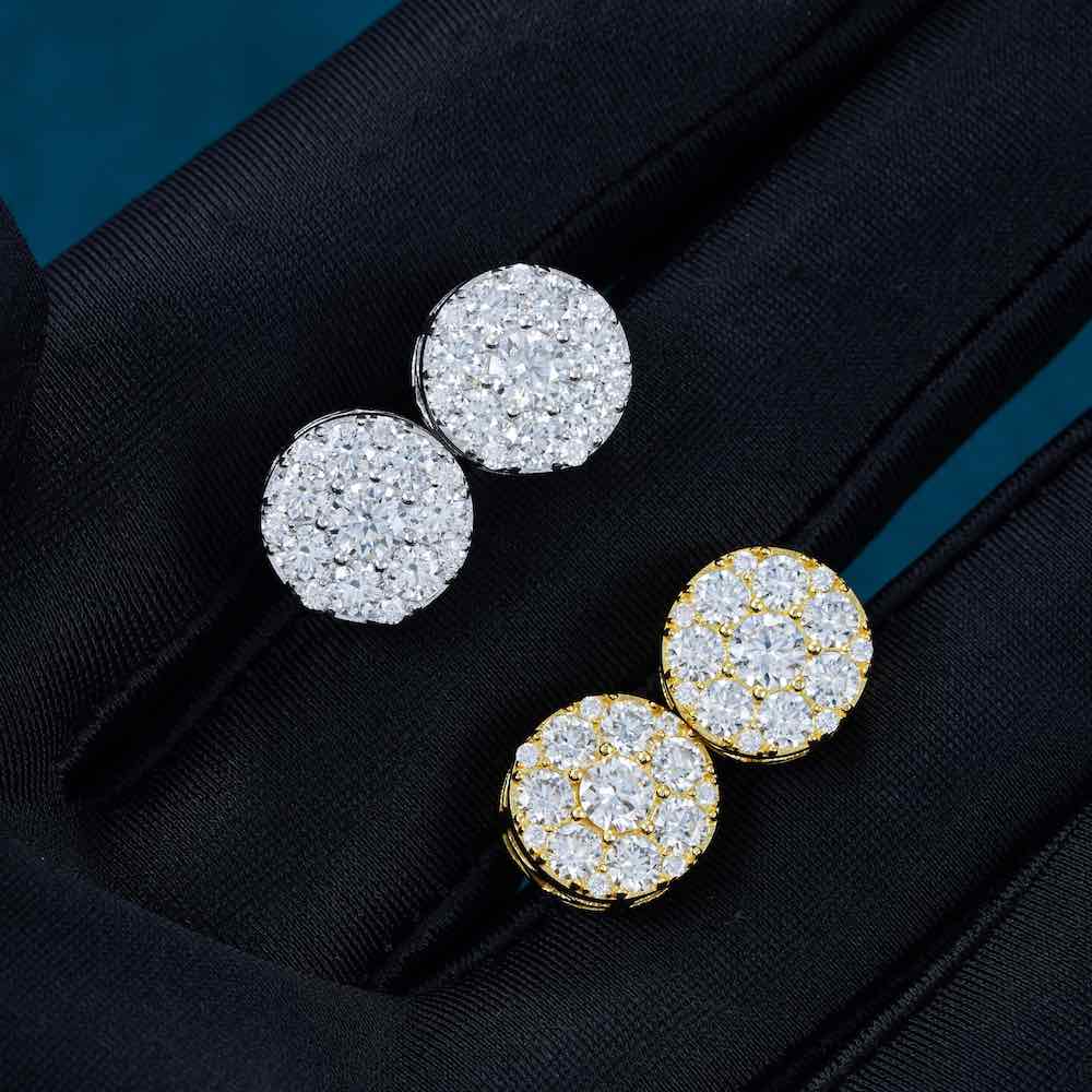 10MM Moissanite Cluster Halo Stud Earrings、mySite、hinf8tx79