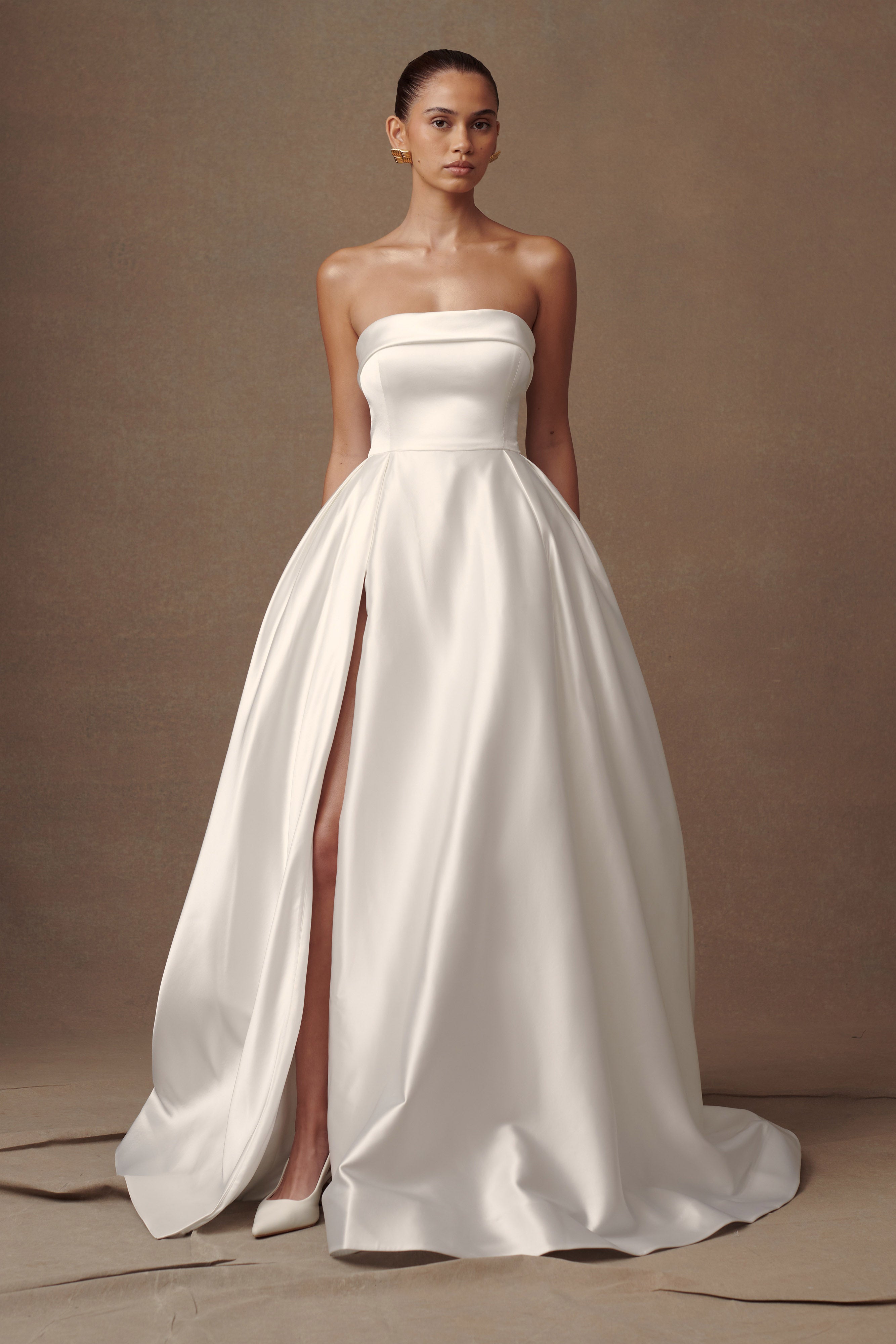 Eileen Strapless Wedding Gown - White、mySite、solidvoid
