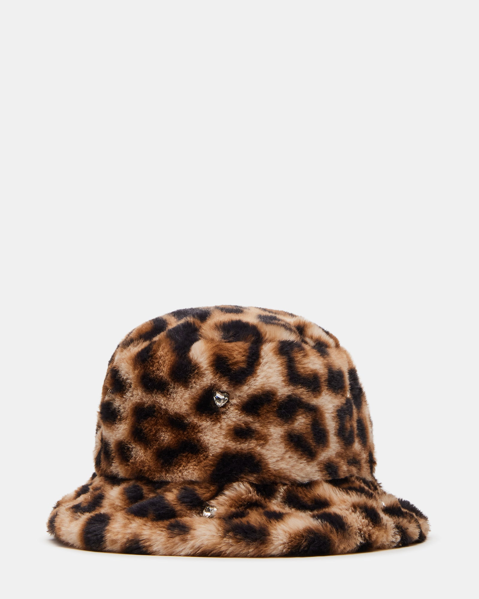 FAUX FUR BUCKET HAT LEOPARD RHINESTONES、mySite、gtrtttuynbv