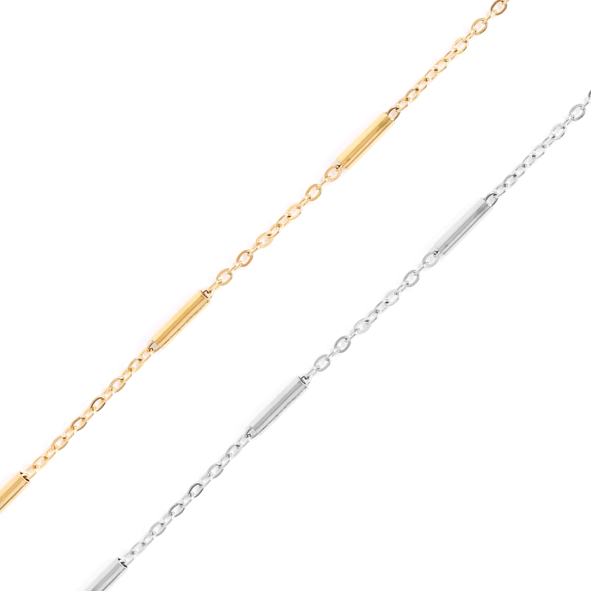 18K Gold PVD Stainless Steel Satellite Bar Chain - By The Foot / SPL1034、mySite、dreamappss
