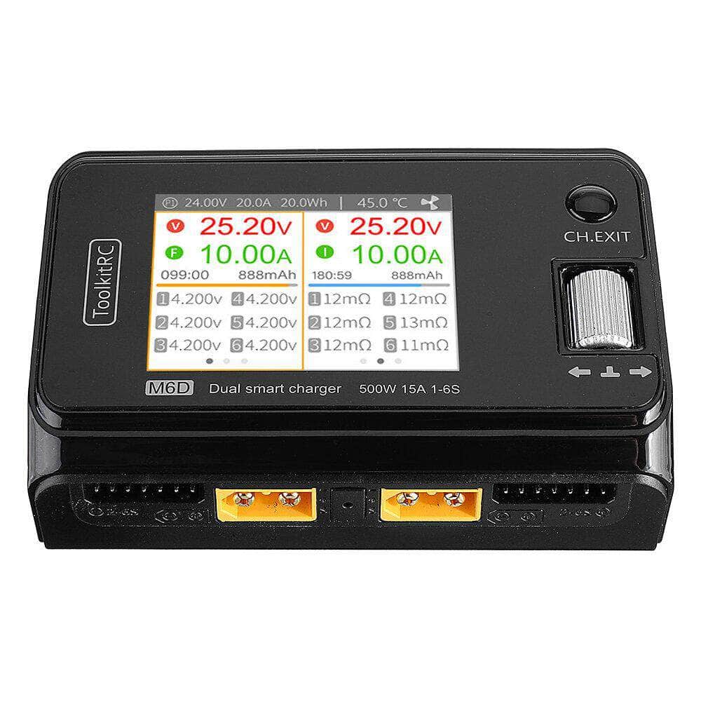  ToolkitRC M6D 500W 15A 1-6S Dual Channel DC Smart Charger、mySite、merchandisen