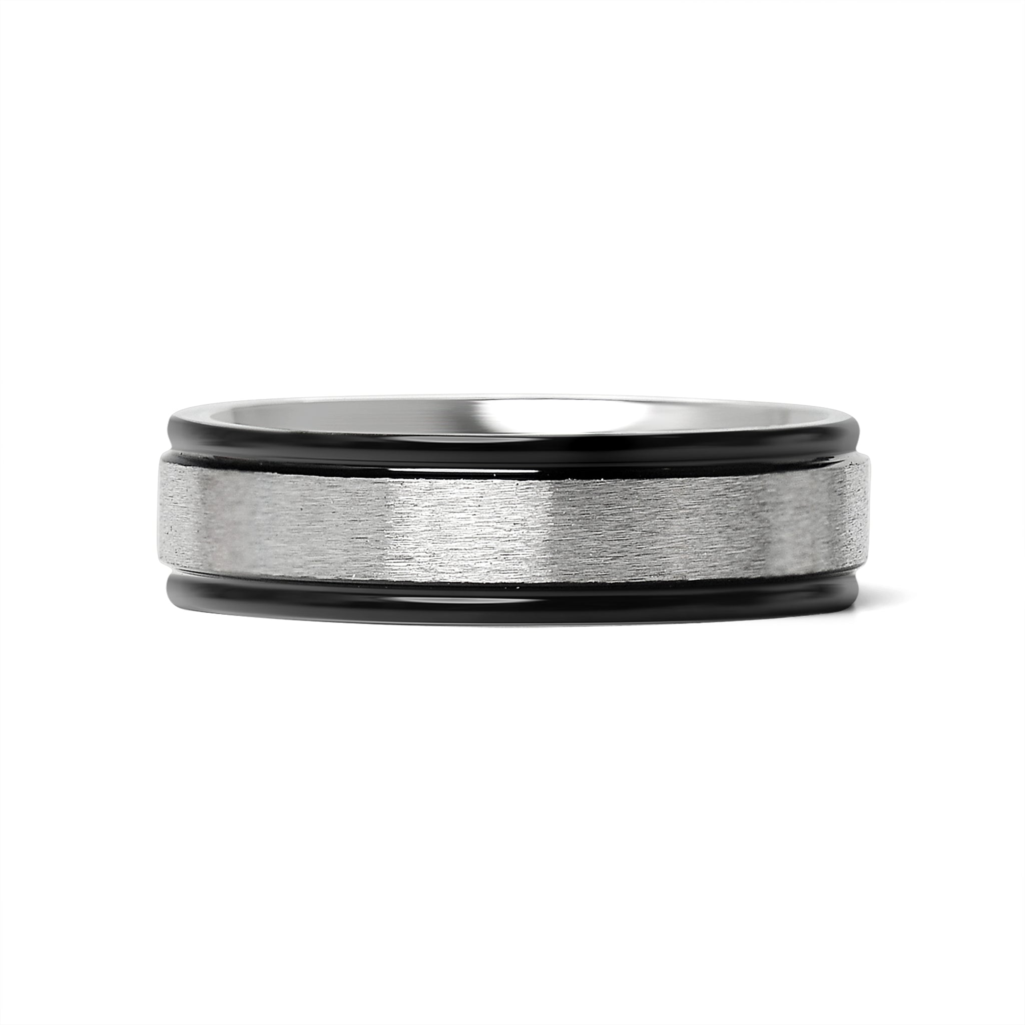 Stainless Steel Black Trim Brushed Center Blank Ring / CFR2929、mySite、dreamappss
