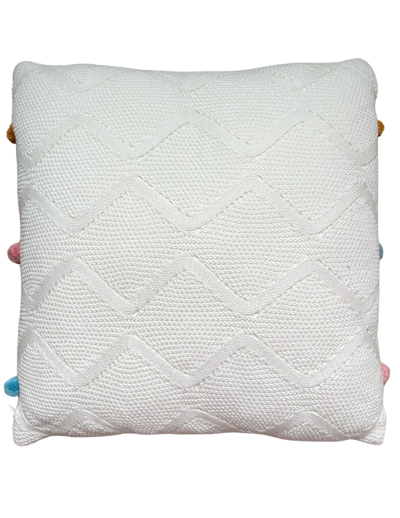 Polka Dot Pom Pom Throw Pillow、mySite、gigharbornorthrealestate