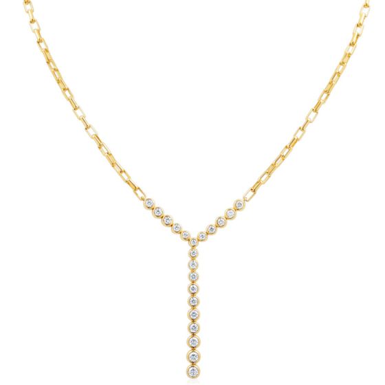 Gumuchian Moonlight 18k Yellow Gold Diamond Stiletto Diamond Necklace、mySite、hinf8tx79