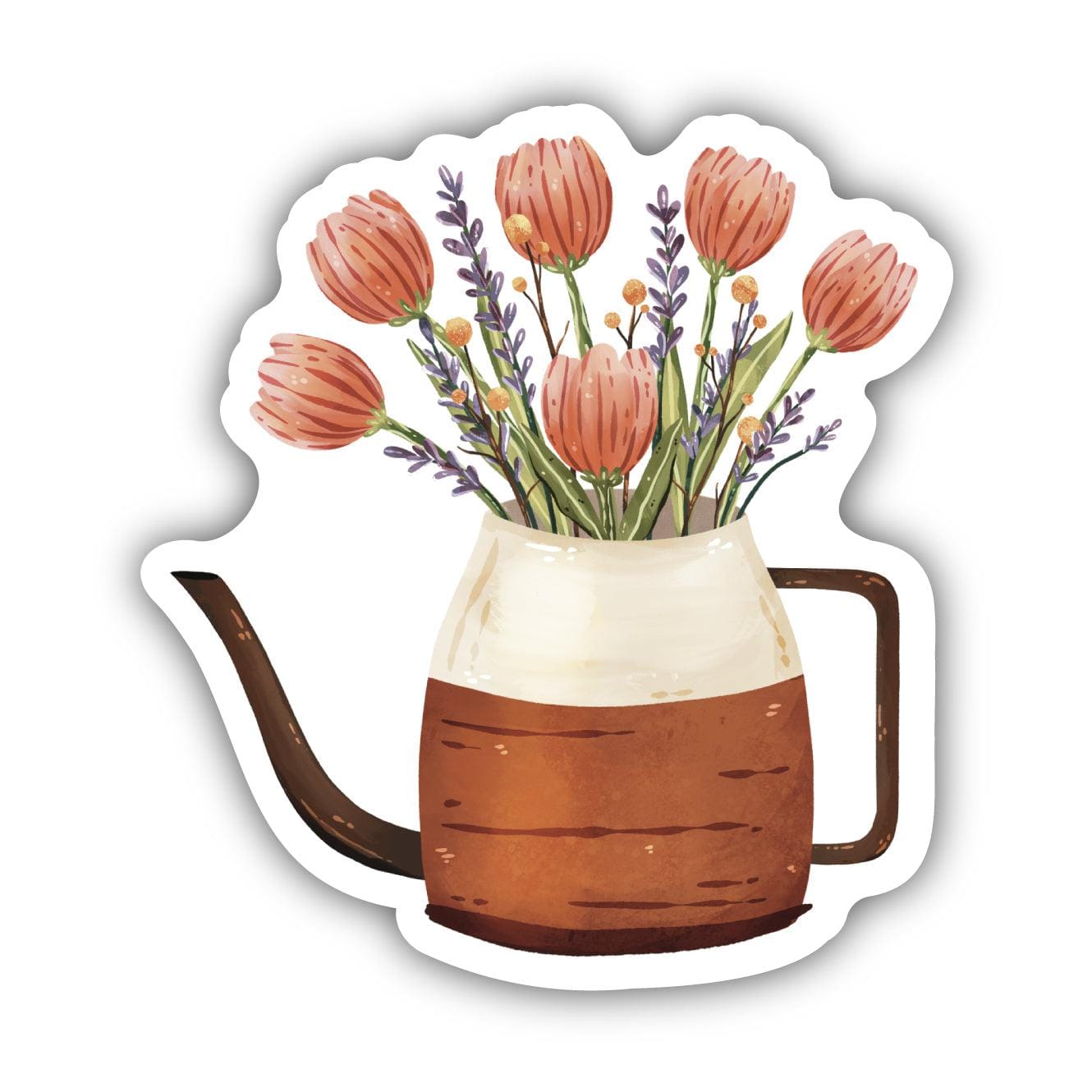  Flowers In Watering Can Garden Sticker、mySite、elrpsem3k