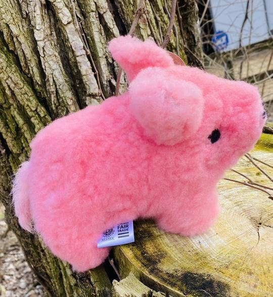 Pink Piggy Alpaca Fur Plush Piggy Handmade in Peru、mySite、g9winljtr