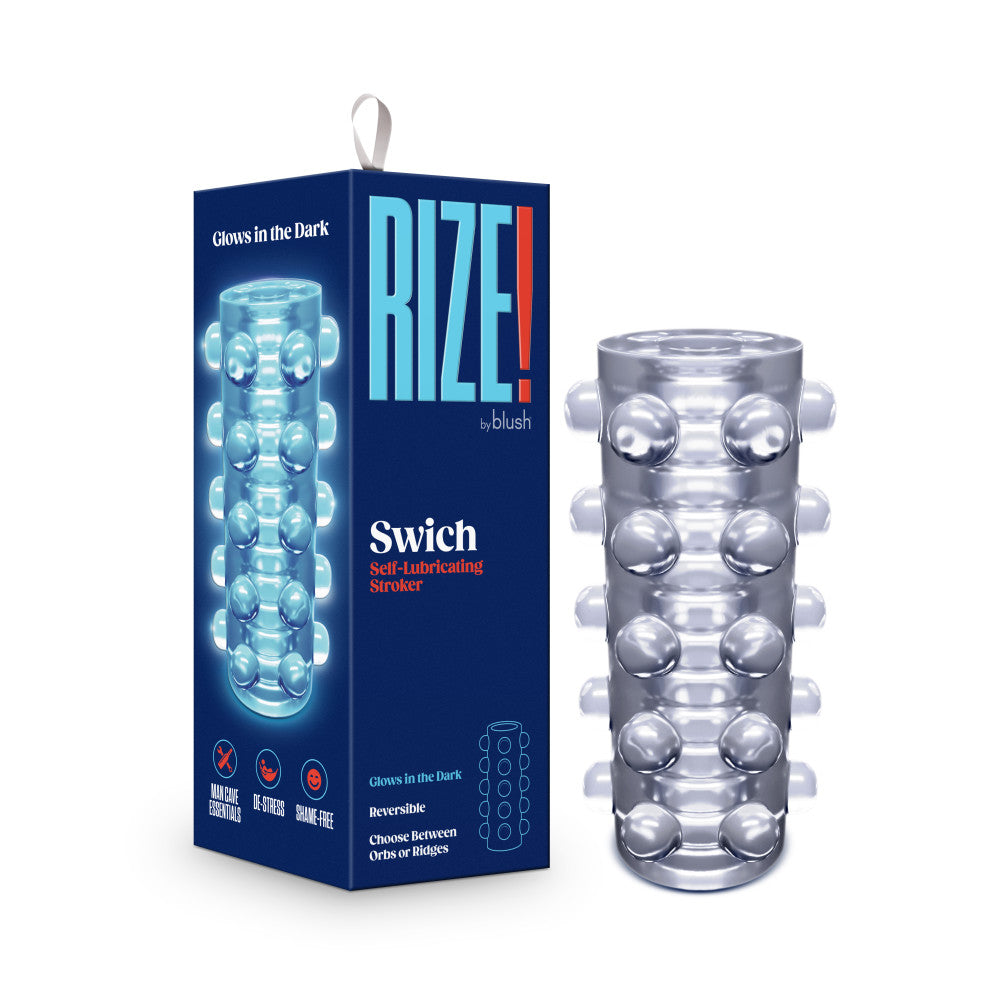 Rize! By Blush® | Swich - Glow in the Dark Self-Lubricating Stroker - Clear、mySite、bottomscart