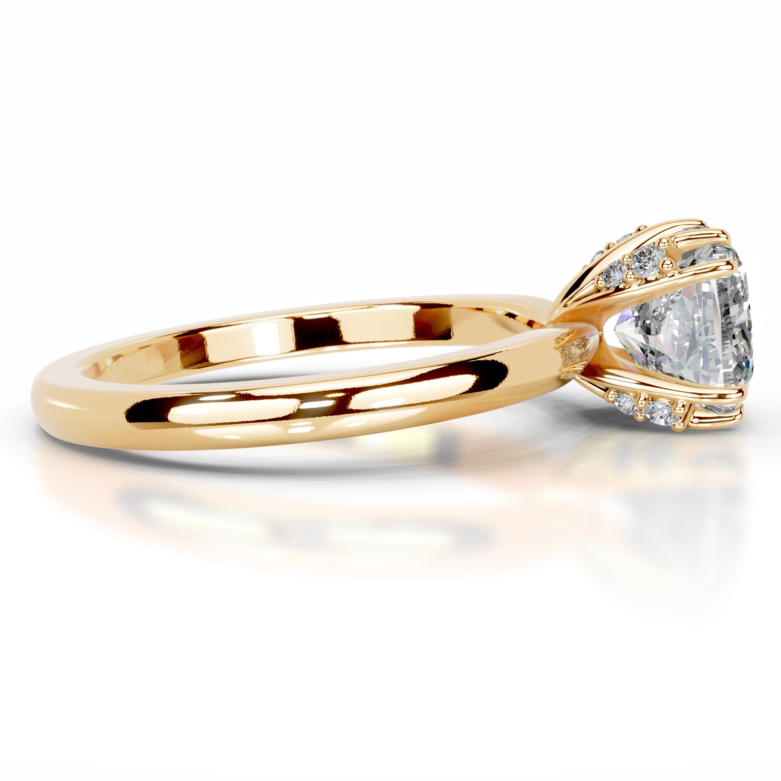 Andora Moissanite & Diamond Ring - 18K Yellow Gold、mySite、hinf8tx79