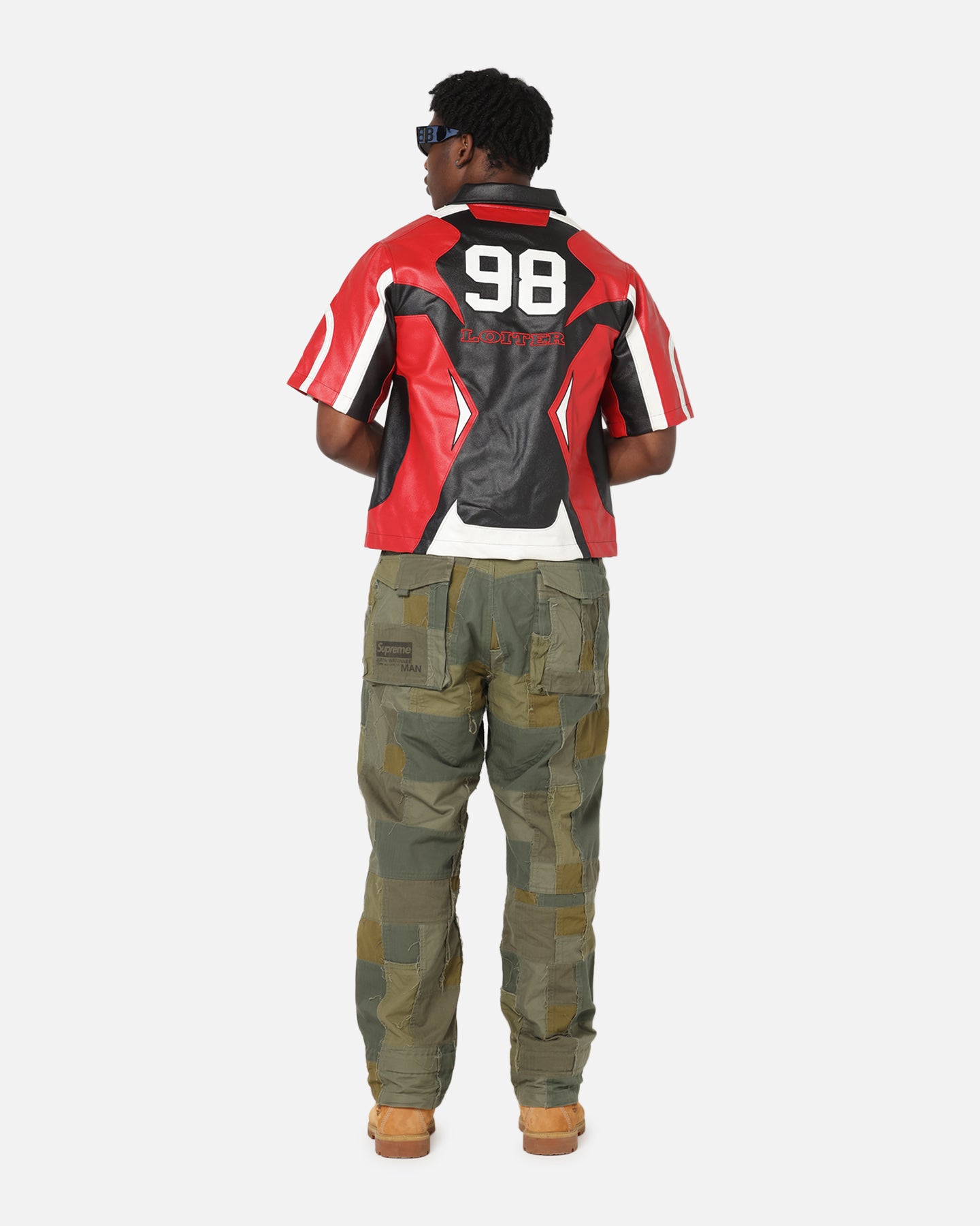 Loiter Racer Vegan Leather Shirt Red/Black、mySite、zt4zffjzw