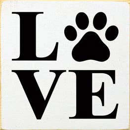 Love - Pawprint Wood Sign Handmade in the USA、mySite、g9winljtr