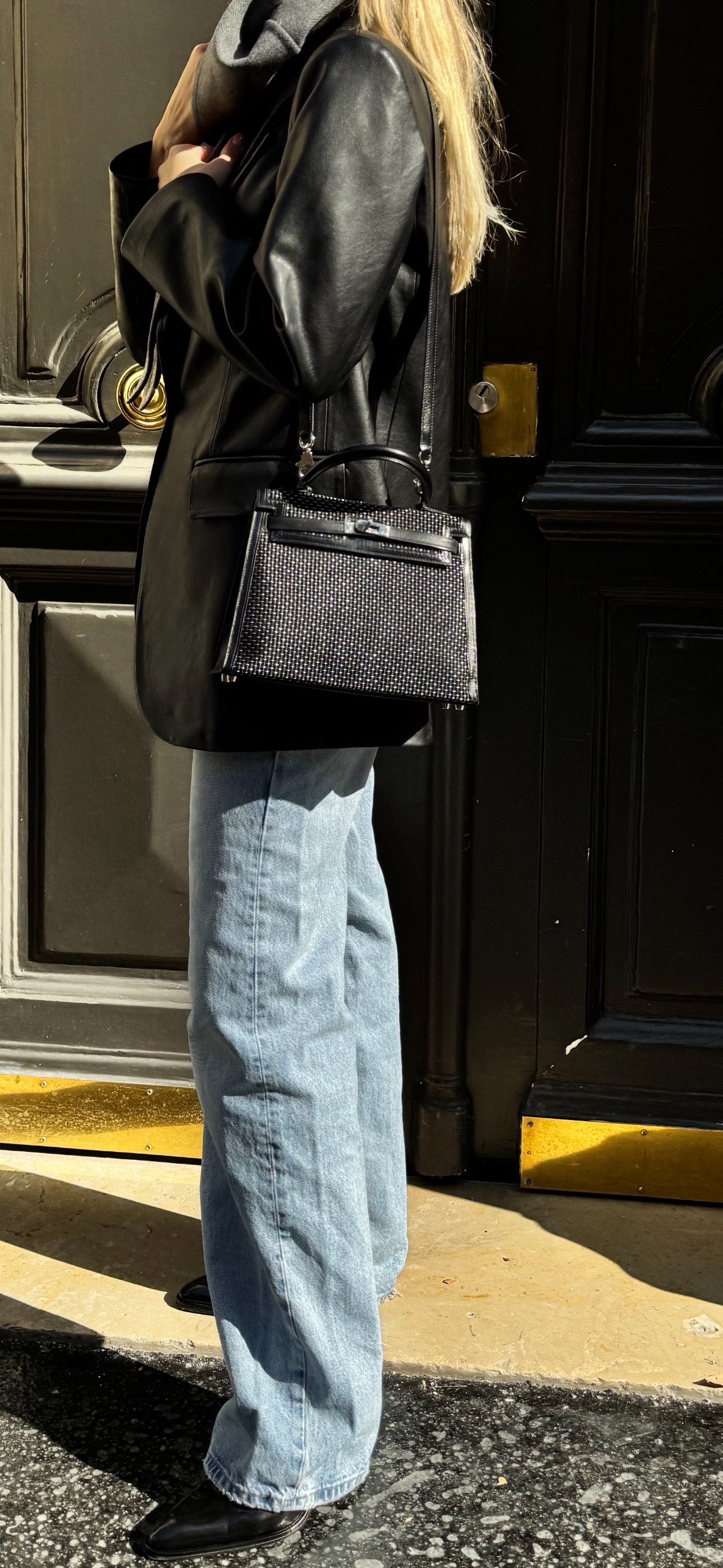 Hermès Kelly 25 Sellier Silver and Noir Crinoline Box Leather Palladium Hardware、mySite、garminoutage.com