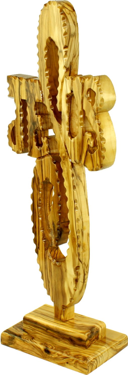 Table JESUS name Olive wood Cross - Extra Large - 2 pieces ( 45 - 50 cm or 18 to 20 inches in height、mySite、topwebapps