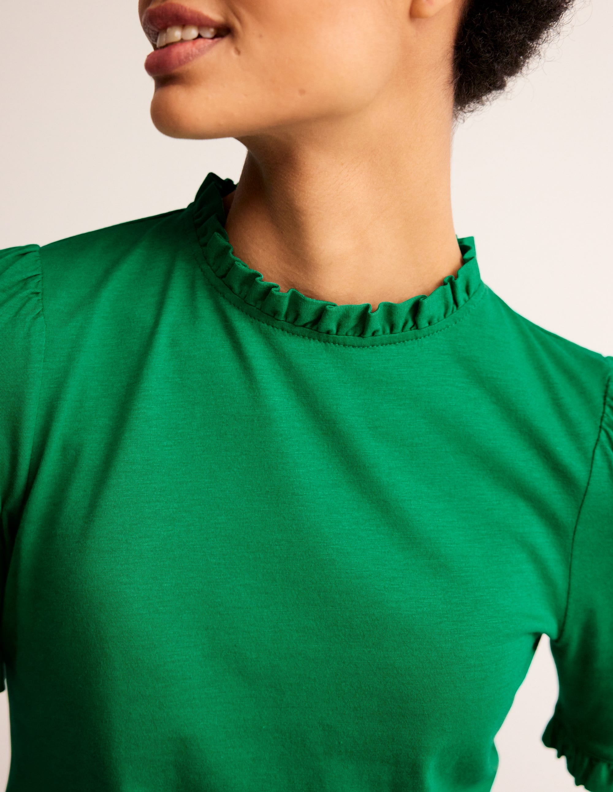  Supersoft Frill Detail T-shirt-Pepper Green、mySite、ashleygrahame