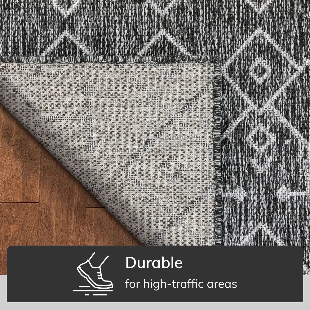 Nord Moroccan Tribal Indoor Outdoor Grey Flatweave Rug、mySite、gigharbornorthrealestate