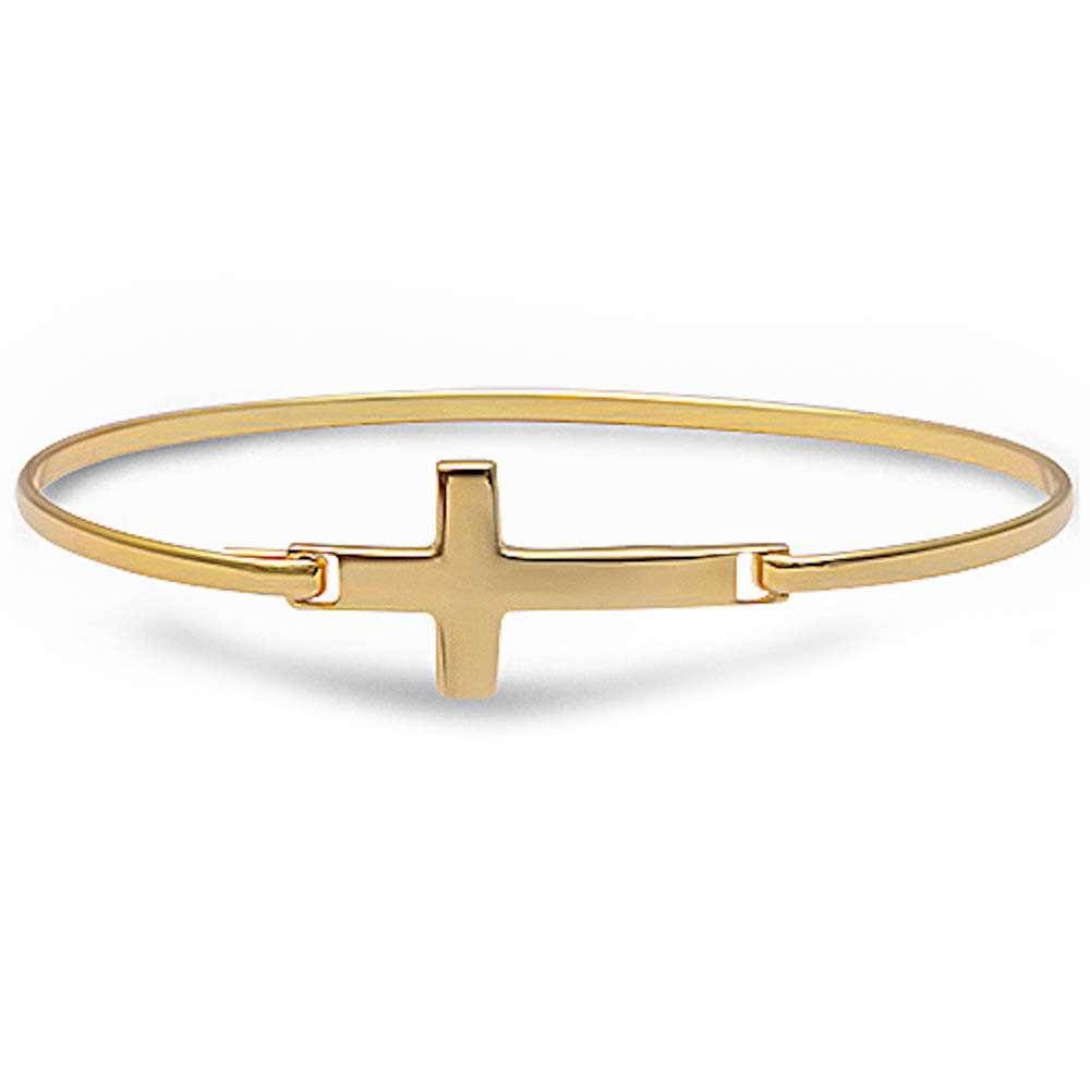 Bangle Sterling Silver Cross or Tree of Life Bracelets Silver, Rose or Yellow Gold Plated、mySite、g9winljtr