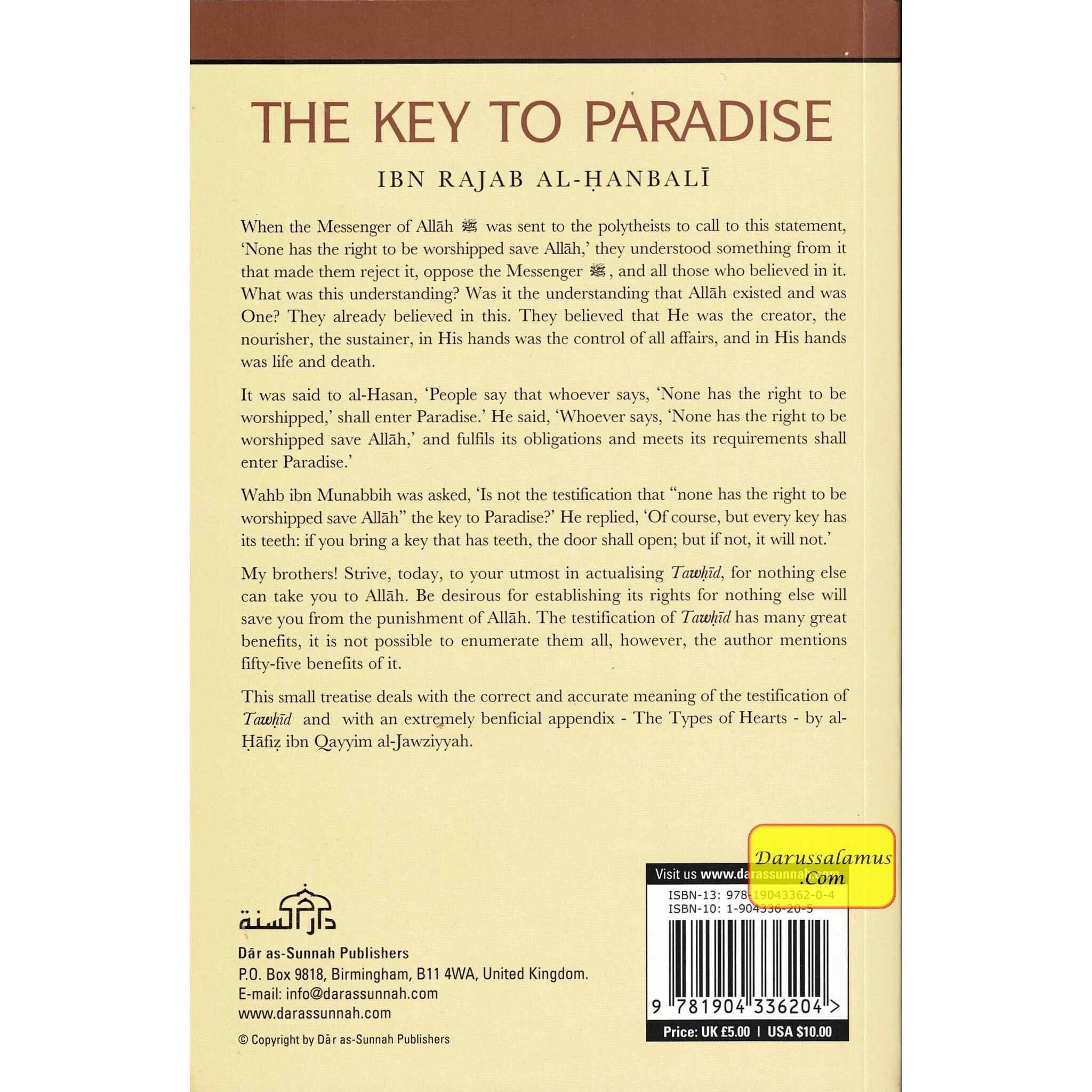 The Key to Paradise By Ibn Rajab Al Hanbali、mySite、topwebapps