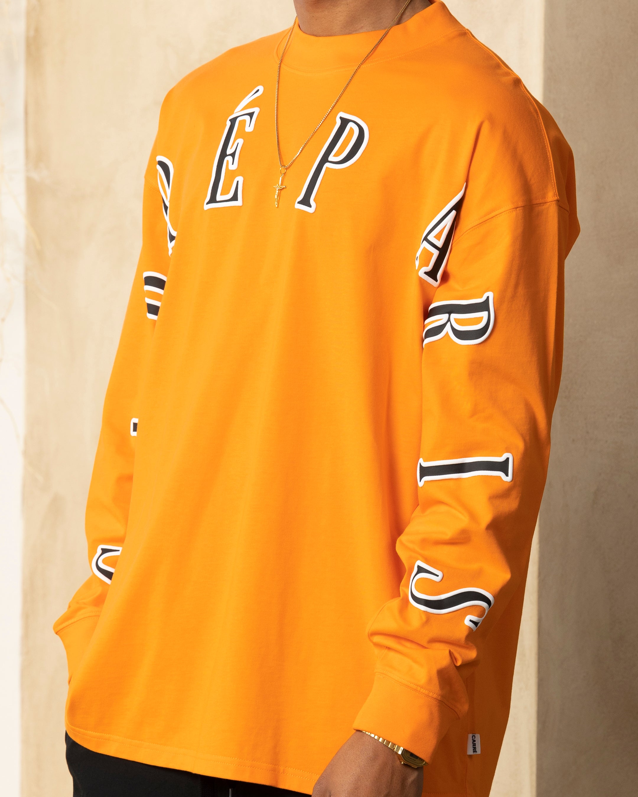 Carre Global Oversized Long Sleeve T-Shirt Orange、mySite、zt4zffjzw