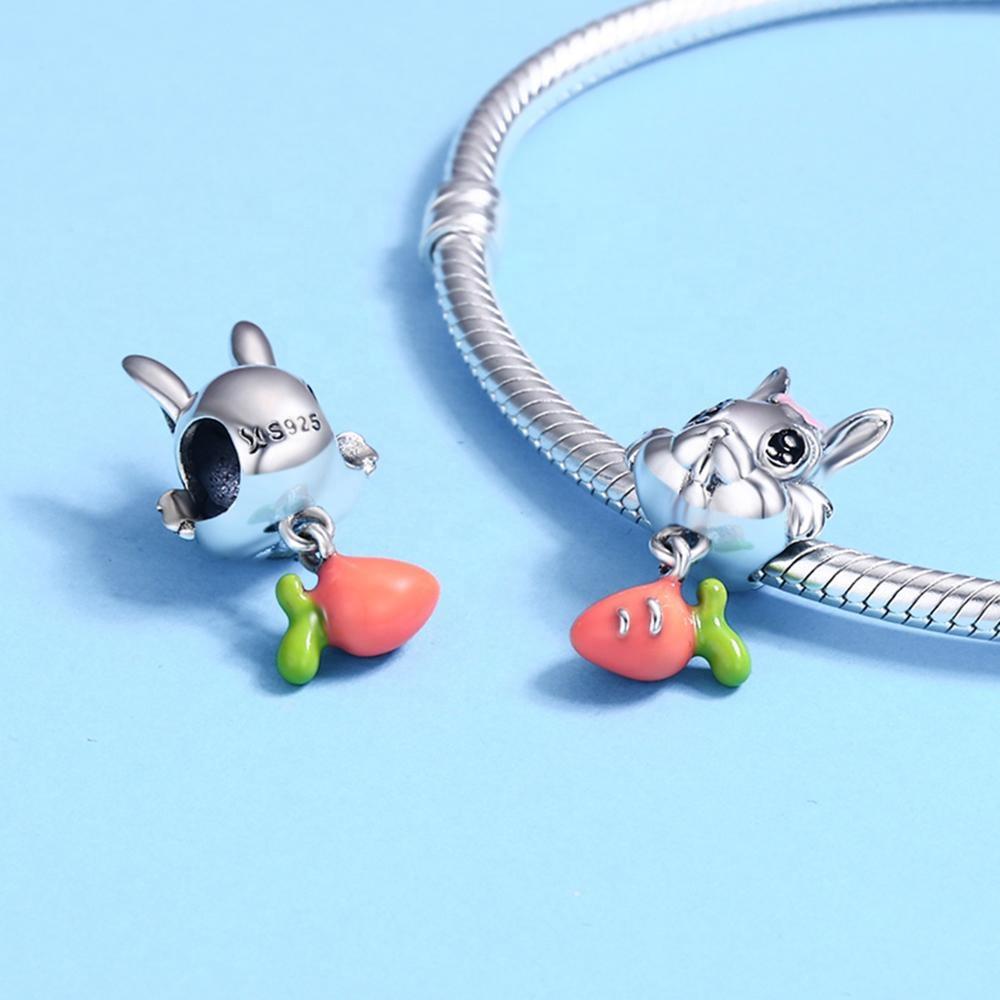 Bunny, Chipmunk, Raccoon & Owl Charms for Pandora Style Bracelets Sterling Silver、mySite、g9winljtr