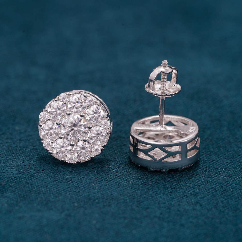 10MM Moissanite Cluster Halo Stud Earrings、mySite、hinf8tx79