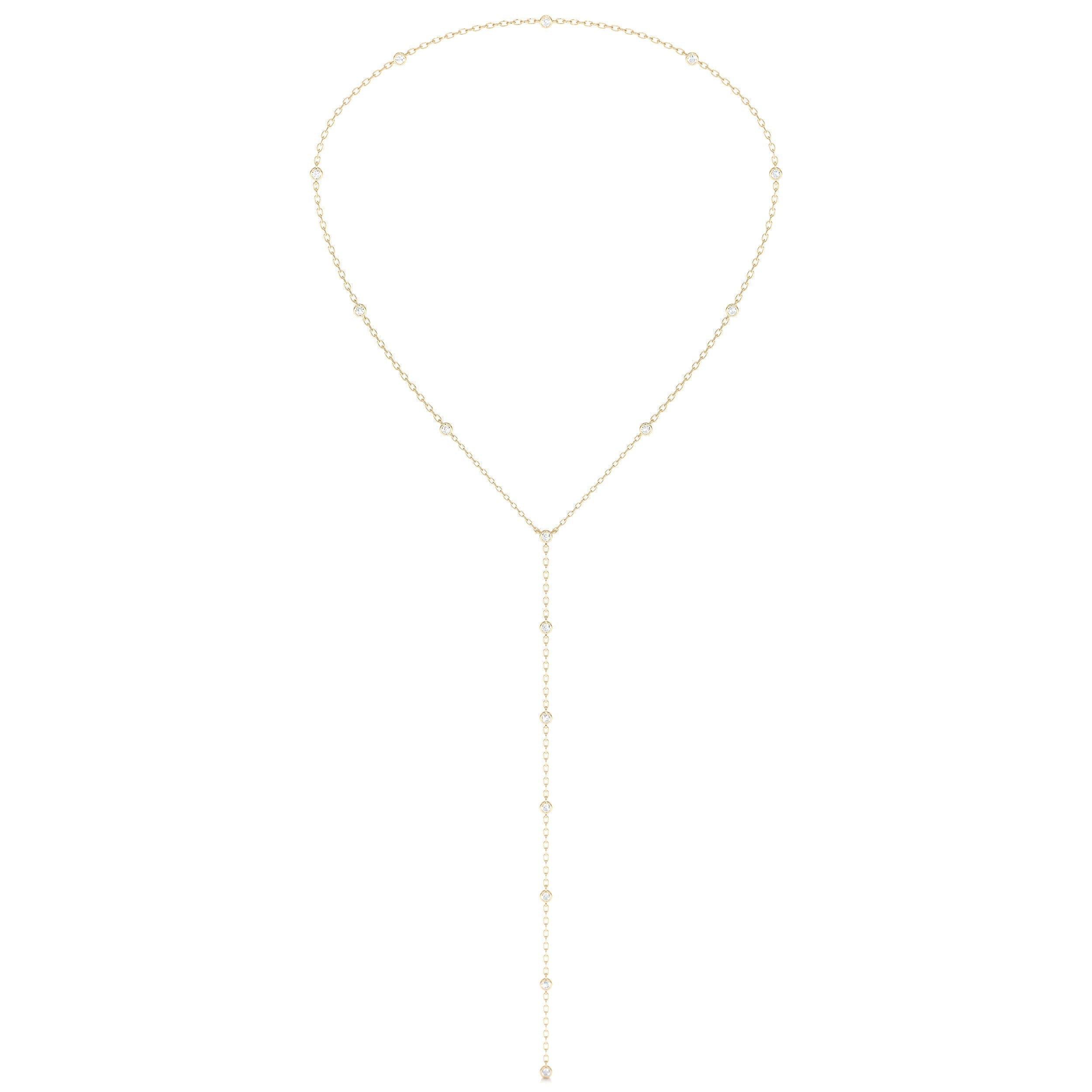 Tie Lab Grown Diamond Necklace (1.12 Carat) -18K Yellow Gold (RTS)、mySite、hinf8tx79