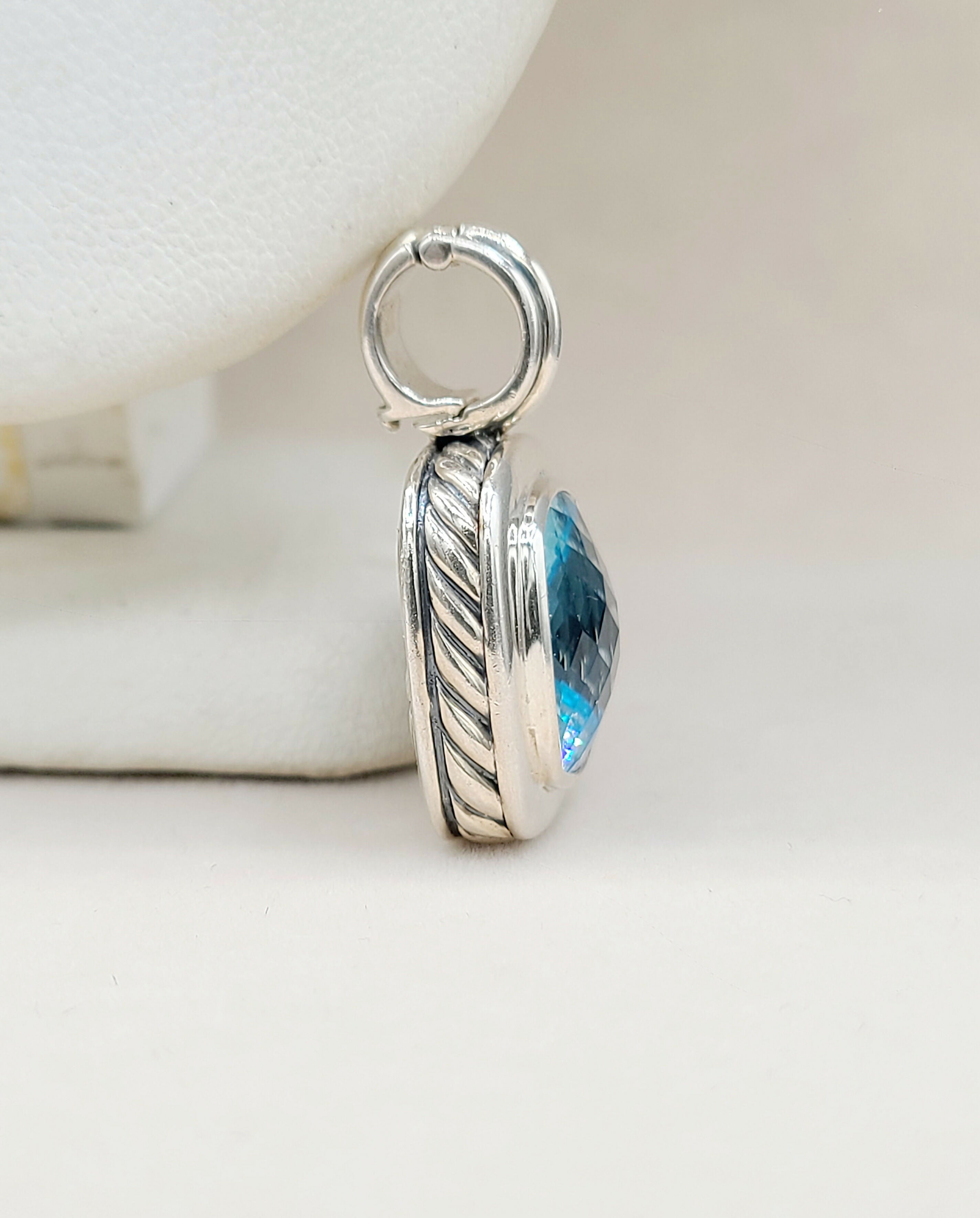 David Yurman Albion Enhancer Pendant 14mm Blue Topaz、mySite、hinf8tx79
