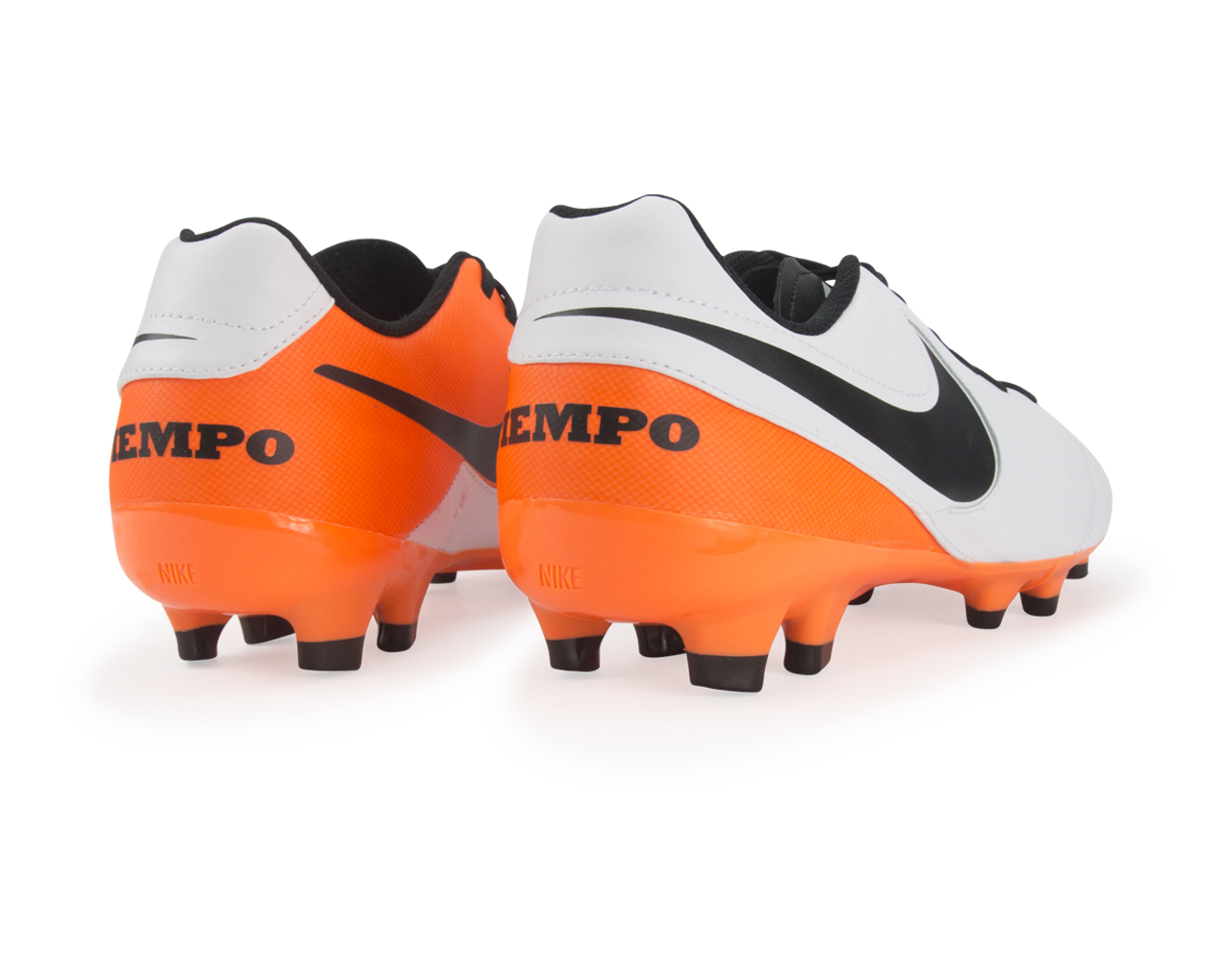 Nike Men's Tiempo Genio Leather FG White/Black/Total Orange、mySite、noshort