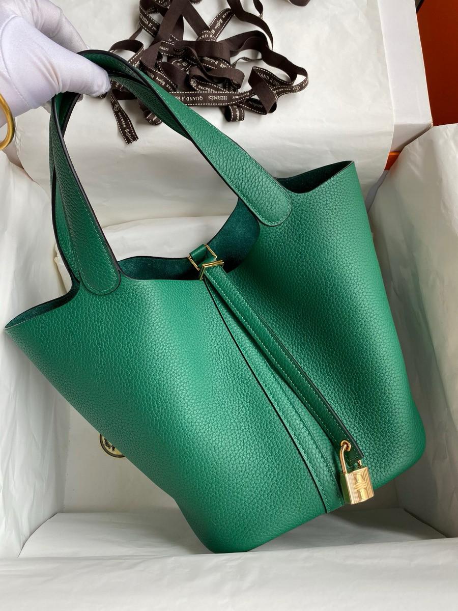 Hermès Picotin 18cm Vert Vertigo Taurillon Clemence GHW、mySite、garminoutage.com