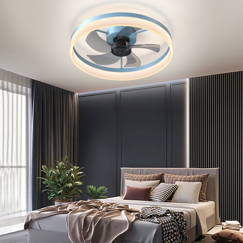 Ceiling Fans with Lights Dimmable LED Embedded installation of thin modern ceiling fans(Rose Gold)、、eastwooduniform