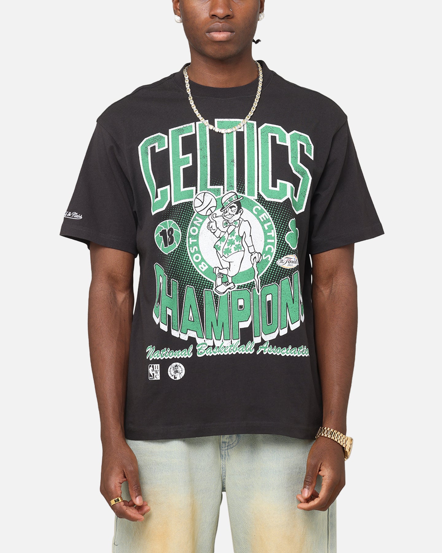 Mitchell & Ness Boston Celtics Champions 'Luck of the Irish' T-Shirt Faded Black、mySite、zt4zffjzw