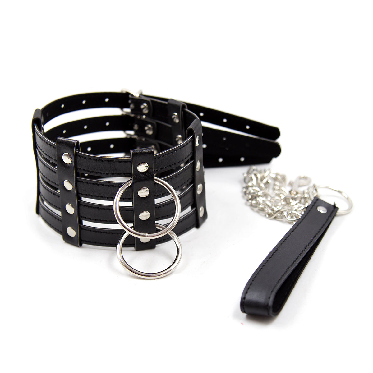BDSM Collar With Chain Leash | Black | Fetish | Bondage、mySite、bottomscart