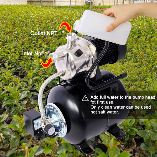 1.6HP Shallow Well Pump with Pressure Tank,garden water pump, Irrigation Pump,Automatic Water Booster Pump for Home Garden Lawn Farm、、eastwooduniform