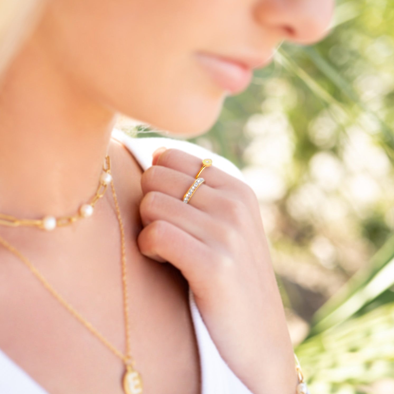 18K Gold PVD Stainless Steel Pearl Station Paperclip Chain Necklace / CHN0082、mySite、dreamappss