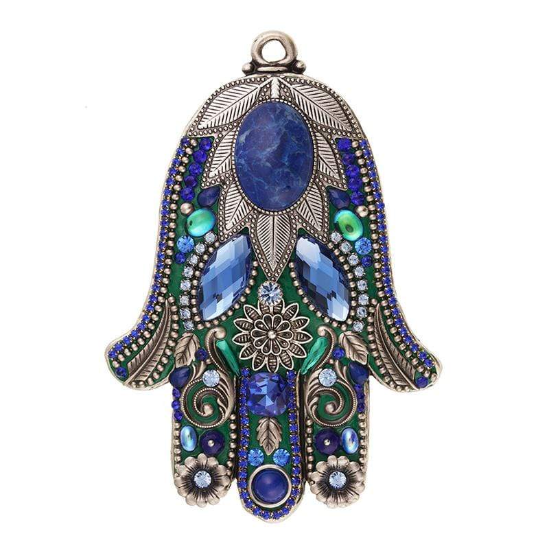 Indigo and Silver Wall Hamsa by Michal Golan、mySite、topwebapps