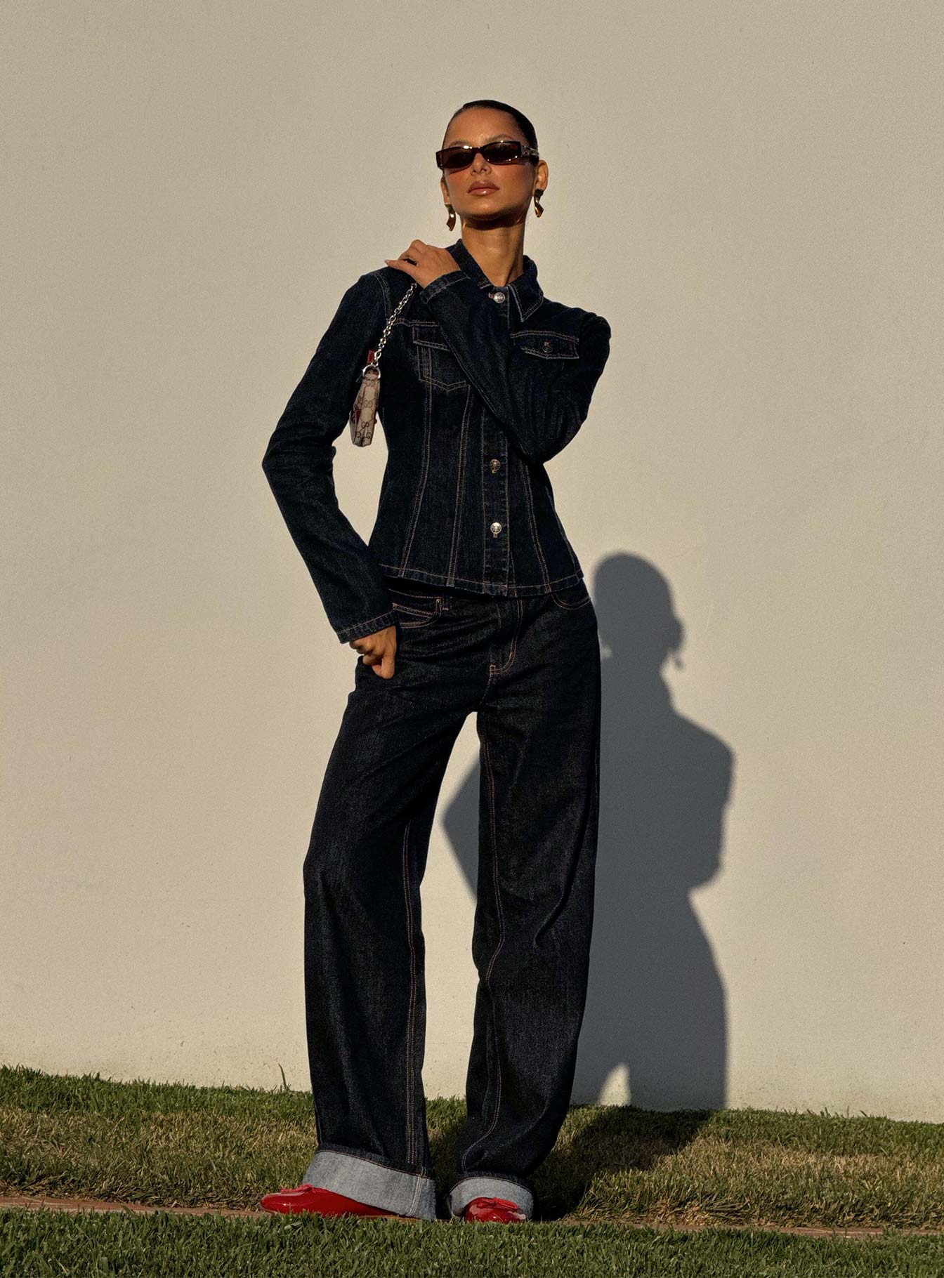 Top Model Cuffed Jean Dark Denim、mySite、solidvoid