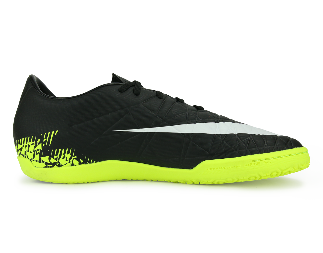Nike Men's Hypervenom Phelon Indoor Soccer Shoes Black/White/Volt、mySite、noshort