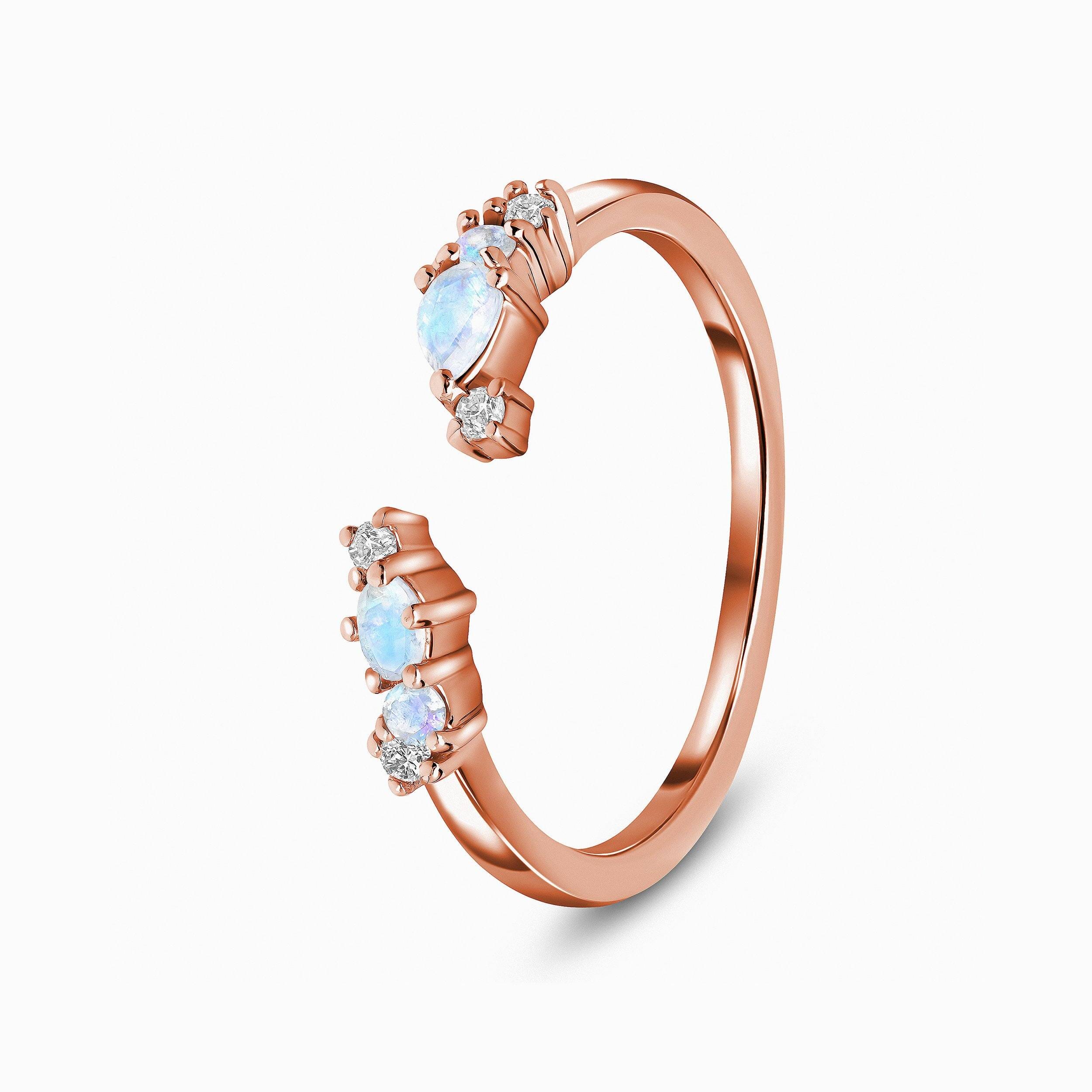 Adjustable Moonstone Ring Flourish - June Birthstone、mySite、hinf8tx79