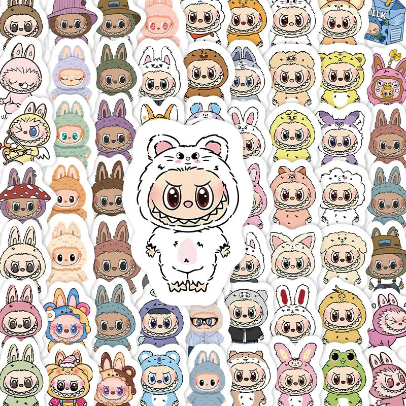  Labubu Cartoon Stickers (105pcs, 2 - 4 cm each)、mySite、greenlandpopulation