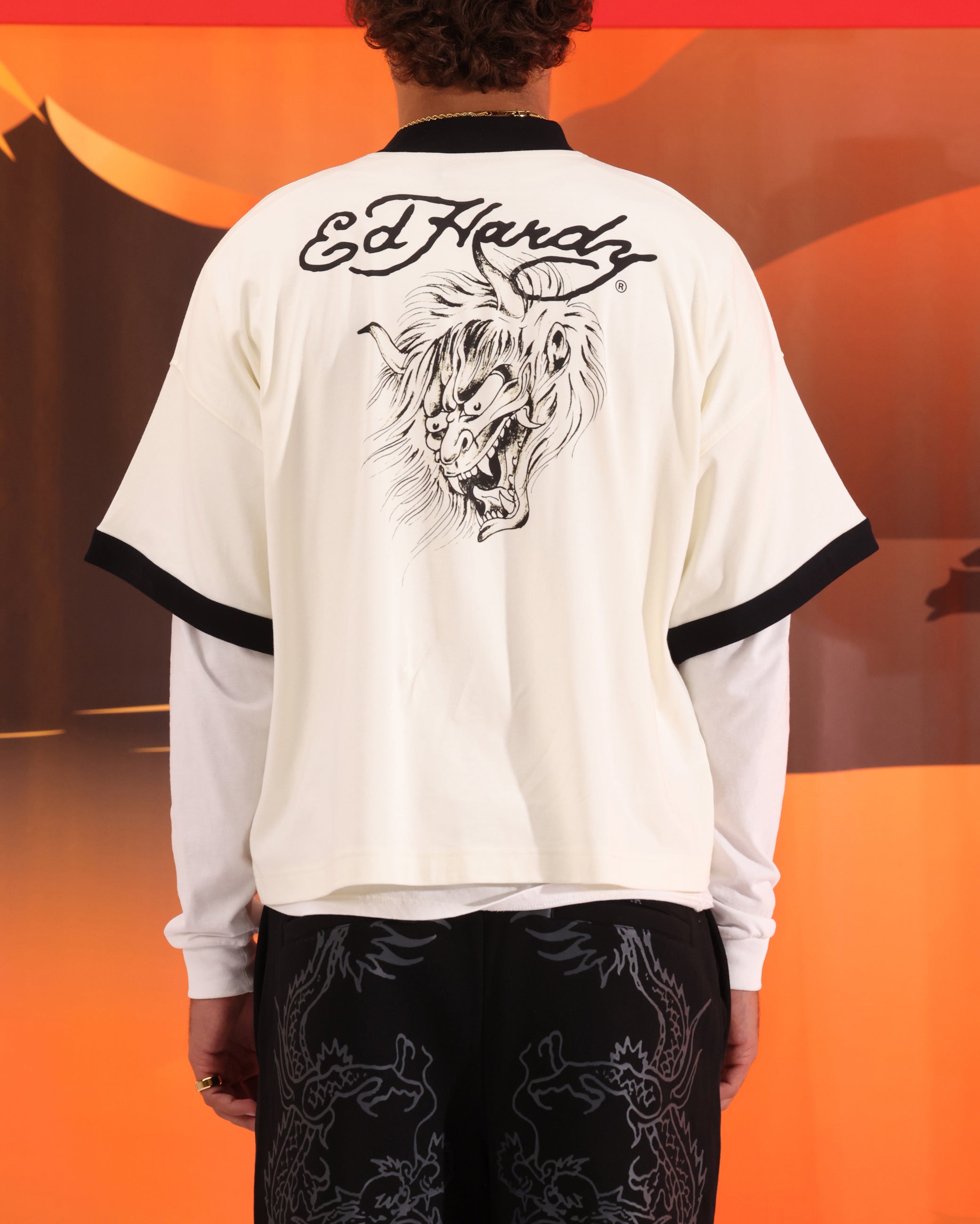 Ed Hardy Devil Ringer T-Shirt Off White、mySite、zt4zffjzw