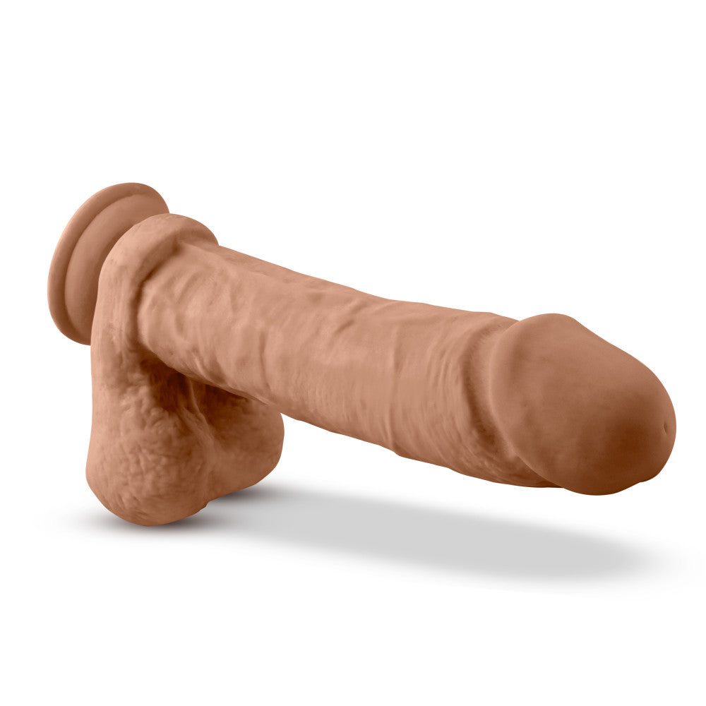 Au Naturel By Blush® | Realistic Mocha 9-Inch Long Dildo With Balls & Suction Cup Base、mySite、bottomscart