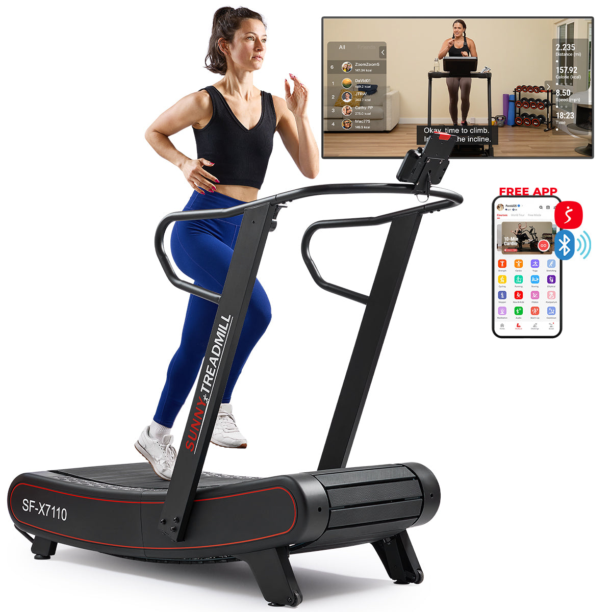  Smart Ultra Manual Treadmill with 8 Levels Magnetic Resistance、mySite、ghnorth