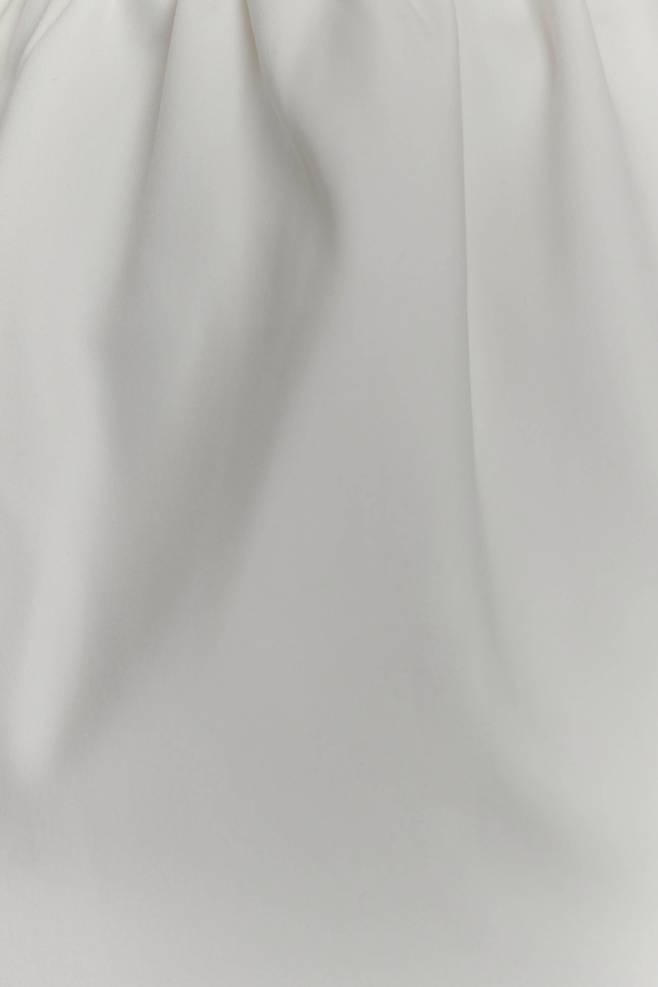 Ariana Pleated Neck Mini Dress - Ivory、mySite、solidvoid