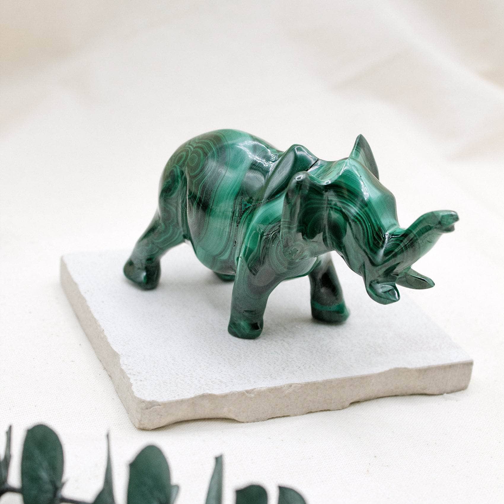 Genuine Malachite Elephants - Hand Carved - 1 of a Kind、mySite、hinf8tx79