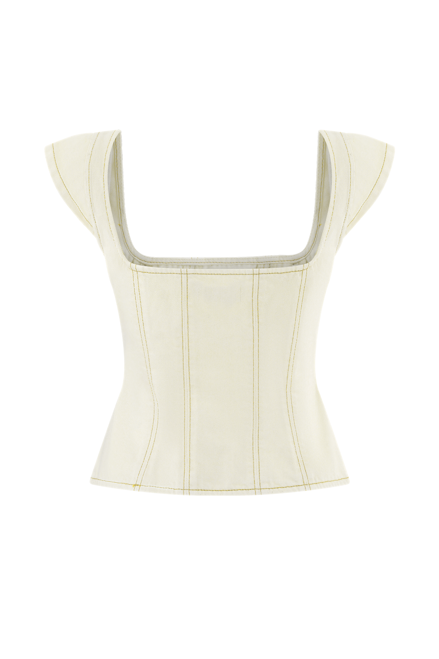 Loretta Cap Sleeve Denim Top - Ecru、mySite、solidvoid