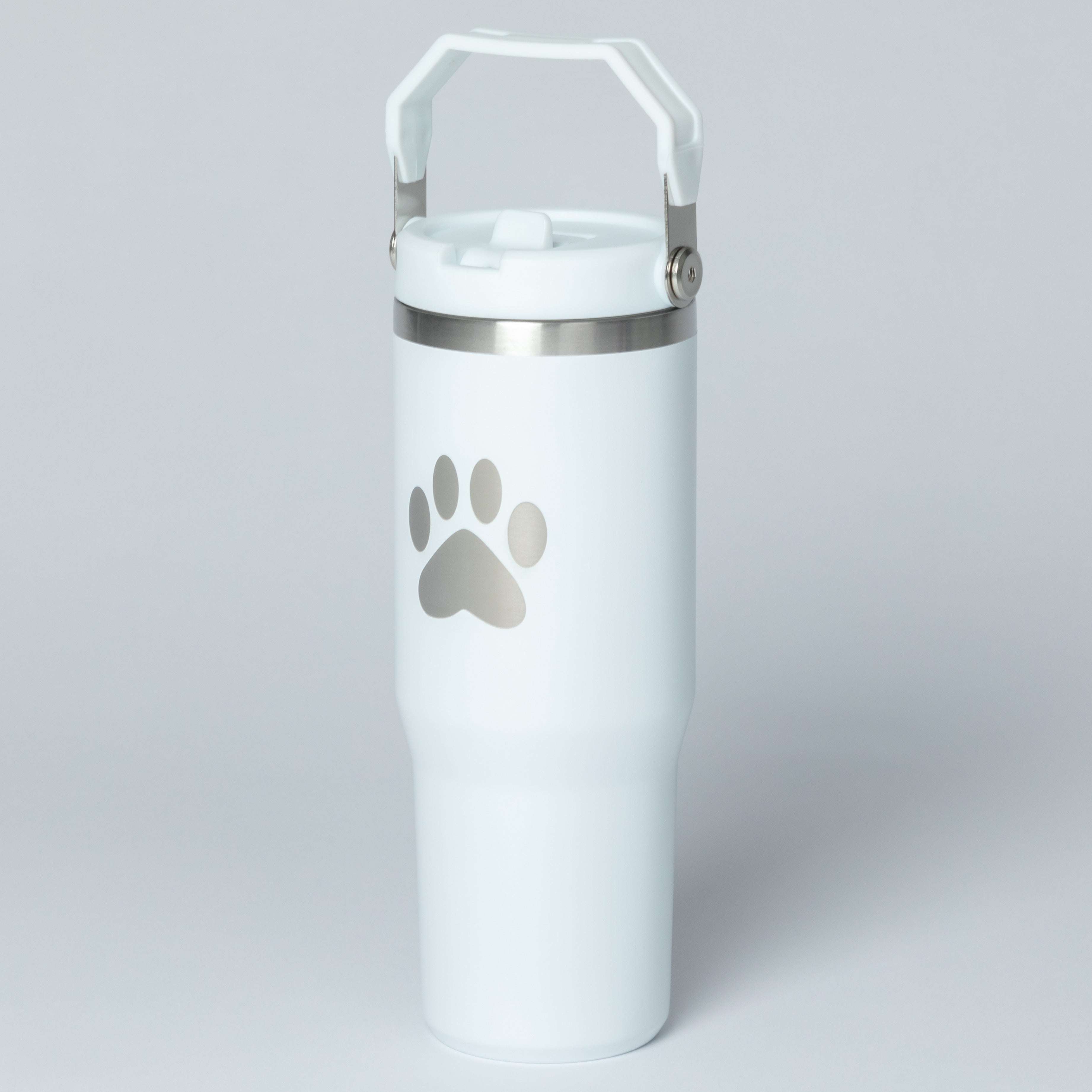 Paw Print Stainless Steel Tumbler with Flip Straw - 30 oz、mySite、camillekostekn