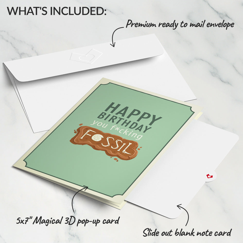 Happy Birthday You F*cking Fossil Pop-Up Card、mySite、solidvoid