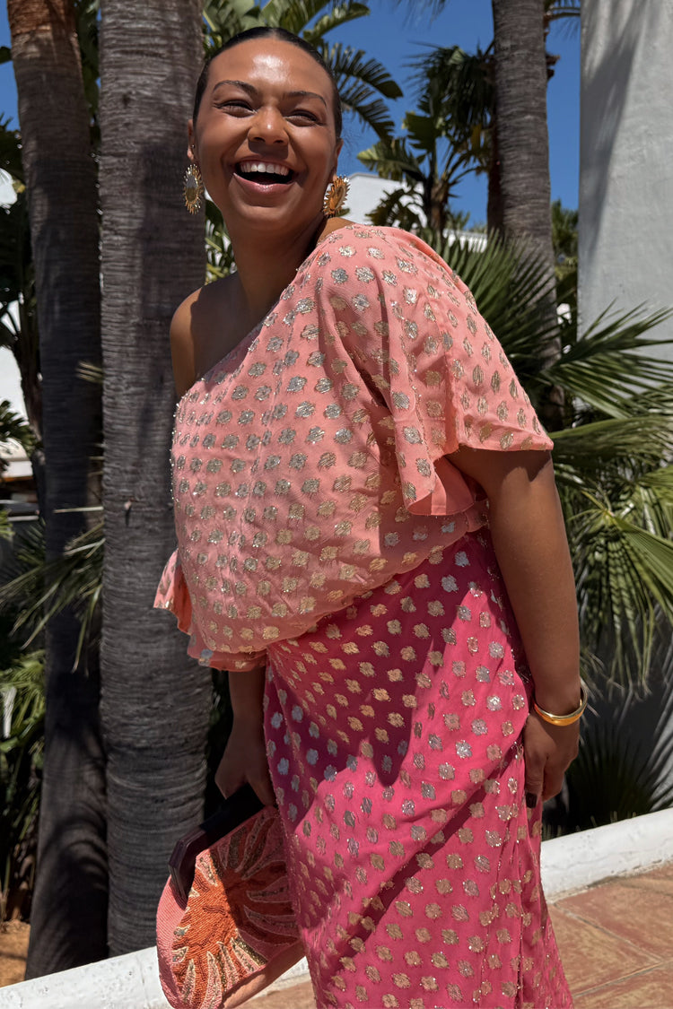 Pink and Red Jacquard Tilly Dress、mySite、solidvoid