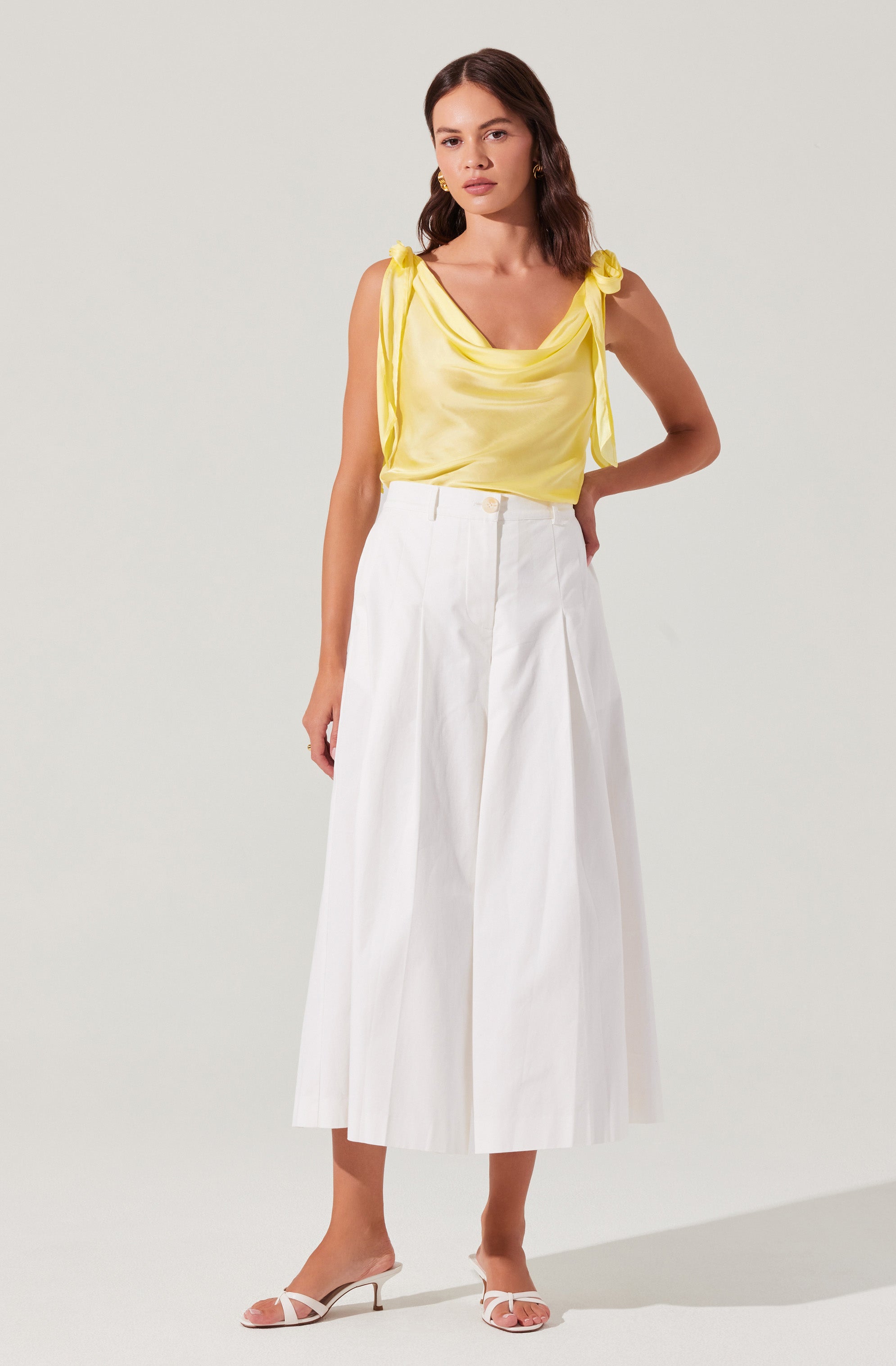 Allexina Satin Cowl Neck Top、mySite、solidvoid